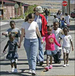 Red Cross workers & Relocated Katrina Survivors