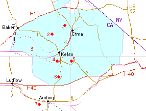 Map of the Mojave National Preserve