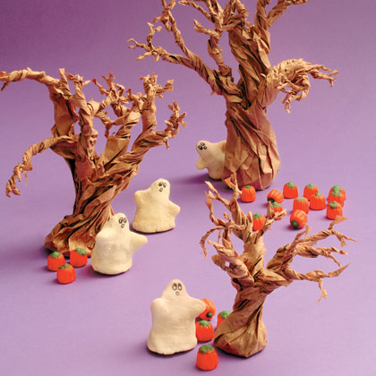 Salt on Salt Dough Ghosts     And Paper Bag Trees